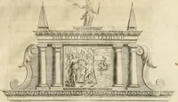 An illustration from Entree de Loys XIII. roy de France et de Navarre dans sa ville d'Arles, le xxix octobre M. DC. XXII. : estans consuls et gouuerneurs de ladicte ville Pierre de Boches & Nicolas Dycard de l'estat des nobles, & Gauchier Peint & Claude Ianim de celuy des bourgeois (1623)