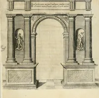 An illustration from Entree de Loys XIII. roy de France et de Navarre dans sa ville d'Arles, le xxix octobre M. DC. XXII. : estans consuls et gouuerneurs de ladicte ville Pierre de Boches & Nicolas Dycard de l'estat des nobles, & Gauchier Peint & Claude Ianim de celuy des bourgeois (1623)