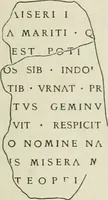 An illustration from Ephemeris Epigraphica; Corporis inscriptionum latinarum supplementum. Edita iussu Instituti archaeologici Romani (1872)