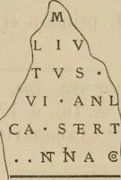An illustration from Ephemeris Epigraphica; Corporis inscriptionum latinarum supplementum. Edita iussu Instituti archaeologici Romani (1872)