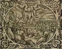 An illustration from Epigrammata Philippi Melanthonis selectiora : formvlis precvm, historiis, paraphrasi dictorum diuinorum, & sententijs grauissimis maxime insignia (1583)