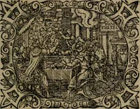 An illustration from Epigrammata Philippi Melanthonis selectiora : formvlis precvm, historiis, paraphrasi dictorum diuinorum, & sententijs grauissimis maxime insignia (1583)
