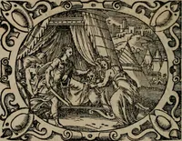 An illustration from Epigrammata Philippi Melanthonis selectiora : formvlis precvm, historiis, paraphrasi dictorum diuinorum, & sententijs grauissimis maxime insignia (1583)