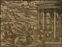 An illustration from Epigrammata Philippi Melanthonis selectiora : formvlis precvm, historiis, paraphrasi dictorum diuinorum, & sententijs grauissimis maxime insignia (1583)