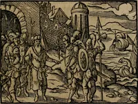 An illustration from Epigrammata Philippi Melanthonis selectiora : formvlis precvm, historiis, paraphrasi dictorum diuinorum, & sententijs grauissimis maxime insignia (1583)
