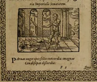 An illustration from Epigrammata Philippi Melanthonis selectiora : formvlis precvm, historiis, paraphrasi dictorum diuinorum, & sententijs grauissimis maxime insignia (1583)