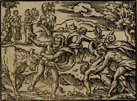 An illustration from Epigrammata Philippi Melanthonis selectiora : formvlis precvm, historiis, paraphrasi dictorum diuinorum, & sententijs grauissimis maxime insignia (1583)