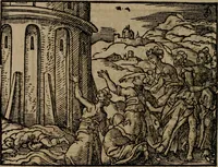 An illustration from Epigrammata Philippi Melanthonis selectiora : formvlis precvm, historiis, paraphrasi dictorum diuinorum, & sententijs grauissimis maxime insignia (1583)