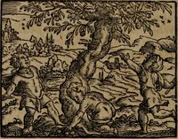 An illustration from Epigrammata Philippi Melanthonis selectiora : formvlis precvm, historiis, paraphrasi dictorum diuinorum, & sententijs grauissimis maxime insignia (1583)