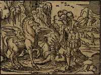 An illustration from Epigrammata Philippi Melanthonis selectiora : formvlis precvm, historiis, paraphrasi dictorum diuinorum, & sententijs grauissimis maxime insignia (1583)