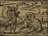 An illustration from Epigrammata Philippi Melanthonis selectiora : formvlis precvm, historiis, paraphrasi dictorum diuinorum, & sententijs grauissimis maxime insignia (1583)