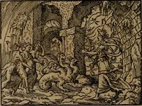 An illustration from Epigrammata Philippi Melanthonis selectiora : formvlis precvm, historiis, paraphrasi dictorum diuinorum, & sententijs grauissimis maxime insignia (1583)