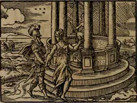An illustration from Epigrammata Philippi Melanthonis selectiora : formvlis precvm, historiis, paraphrasi dictorum diuinorum, & sententijs grauissimis maxime insignia (1583)
