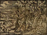 An illustration from Epigrammata Philippi Melanthonis selectiora : formvlis precvm, historiis, paraphrasi dictorum diuinorum, & sententijs grauissimis maxime insignia (1583)