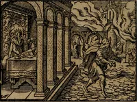 An illustration from Epigrammata Philippi Melanthonis selectiora : formvlis precvm, historiis, paraphrasi dictorum diuinorum, & sententijs grauissimis maxime insignia (1583)