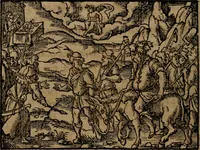 An illustration from Epigrammata Philippi Melanthonis selectiora : formvlis precvm, historiis, paraphrasi dictorum diuinorum, & sententijs grauissimis maxime insignia (1583)