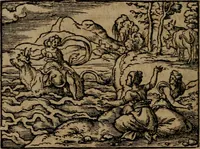 An illustration from Epigrammata Philippi Melanthonis selectiora : formvlis precvm, historiis, paraphrasi dictorum diuinorum, & sententijs grauissimis maxime insignia (1583)