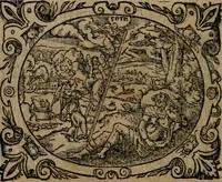 An illustration from Epigrammata Philippi Melanthonis selectiora : formvlis precvm, historiis, paraphrasi dictorum diuinorum, & sententijs grauissimis maxime insignia (1583)