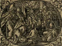 An illustration from Epigrammata Philippi Melanthonis selectiora : formvlis precvm, historiis, paraphrasi dictorum diuinorum, & sententijs grauissimis maxime insignia (1583)