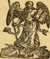 An illustration from Epistola ecclesiastarum, quos in Belgio remonstrantes vocant : ad exterarum ecclesiarum reformatos doctores, pastores, theologis, qua sententiam suam de praedestinatione & annexis ei capitibus exponunt, & enati aliquot ab hinc annis .. (1617)