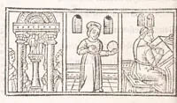 An illustration from Epistole Heroides Publii Ouidii Nasonis : dilgenti castgatione exculte, aptissimisq[ue] figuris ornate (1536)
