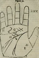 An illustration from Epitoma chyromantico di Patritio Tricasso da Cerasari Mantouano : nel quale si contiene tutte l'opere per esso Tricasso in questa scientia composte, con assai figure, & dichiarationi agiunte ; facilissimo ad imparare, & in breuissimo tempo (1538)