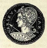 An illustration from Epitome dv thresor des antiqvitez, c'est à dire, Pourtraits des vrayes medailles des empp. tant d'Orient que d'Occident (1553)