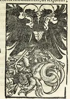 An illustration from Epitome regii ac vetvstissimi ortus sacrae caesarae ac Catholic̜e maiestatis, serenissimi quoq[ue] principis & domini, Dn. Ferdinandi, Vngariae ac Bohemiae regis, omniumq[ue] archiducum Austriae, ac Habsburgensium comitum (1530)