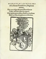 An illustration from Epitome regii ac vetvstissimi ortus sacrae caesarae ac Catholic̜e maiestatis, serenissimi quoq[ue] principis & domini, Dn. Ferdinandi, Vngariae ac Bohemiae regis, omniumq[ue] archiducum Austriae, ac Habsburgensium comitum (1530)
