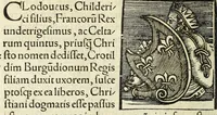 An illustration from Epitome regii ac vetvstissimi ortus sacrae caesarae ac Catholic̜e maiestatis, serenissimi quoq[ue] principis & domini, Dn. Ferdinandi, Vngariae ac Bohemiae regis, omniumq[ue] archiducum Austriae, ac Habsburgensium comitum (1530)