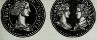 An illustration from Epitome thesavri antiqvitatvm, hoc est, Impp. Rom. orientalivm et occidentalivm iconum : ex antiquis numismatibus quam fidelissime deliniatarum, ex Musaeo Iacobi de Strada mantuani antiquarij (1557)