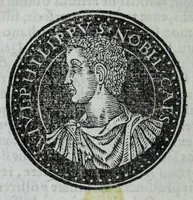 An illustration from Epitome thesavri antiqvitatvm, hoc est, Impp. Rom. orientalivm et occidentalivm iconum : ex antiquis numismatibus quam fidelissime deliniatarum, ex Musaeo Iacobi de Strada mantuani antiquarij (1557)
