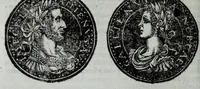 An illustration from Epitome thesavri antiqvitatvm, hoc est, Impp. Rom. orientalivm et occidentalivm iconum : ex antiquis numismatibus quam fidelissime deliniatarum, ex Musaeo Iacobi de Strada mantuani antiquarij (1557)