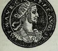 An illustration from Epitome thesavri antiqvitatvm, hoc est, Impp. Rom. orientalivm et occidentalivm iconum : ex antiquis numismatibus quam fidelissime deliniatarum, ex Musaeo Iacobi de Strada mantuani antiquarij (1557)