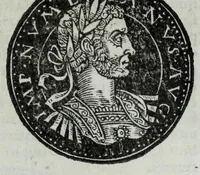 An illustration from Epitome thesavri antiqvitatvm, hoc est, Impp. Rom. orientalivm et occidentalivm iconum : ex antiquis numismatibus quam fidelissime deliniatarum, ex Musaeo Iacobi de Strada mantuani antiquarij (1557)