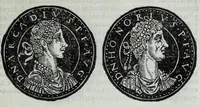 An illustration from Epitome thesavri antiqvitatvm, hoc est, Impp. Rom. orientalivm et occidentalivm iconum : ex antiquis numismatibus quam fidelissime deliniatarum, ex Musaeo Iacobi de Strada mantuani antiquarij (1557)