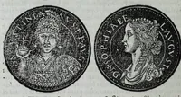 An illustration from Epitome thesavri antiqvitatvm, hoc est, Impp. Rom. orientalivm et occidentalivm iconum : ex antiquis numismatibus quam fidelissime deliniatarum, ex Musaeo Iacobi de Strada mantuani antiquarij (1557)