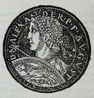 An illustration from Epitome thesavri antiqvitatvm, hoc est, Impp. Rom. orientalivm et occidentalivm iconum : ex antiquis numismatibus quam fidelissime deliniatarum, ex Musaeo Iacobi de Strada mantuani antiquarij (1557)
