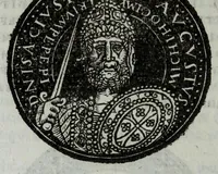 An illustration from Epitome thesavri antiqvitatvm, hoc est, Impp. Rom. orientalivm et occidentalivm iconum : ex antiquis numismatibus quam fidelissime deliniatarum, ex Musaeo Iacobi de Strada mantuani antiquarij (1557)