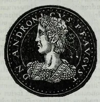 An illustration from Epitome thesavri antiqvitatvm, hoc est, Impp. Rom. orientalivm et occidentalivm iconum : ex antiquis numismatibus quam fidelissime deliniatarum, ex Musaeo Iacobi de Strada mantuani antiquarij (1557)
