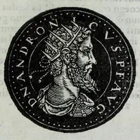 An illustration from Epitome thesavri antiqvitatvm, hoc est, Impp. Rom. orientalivm et occidentalivm iconum : ex antiquis numismatibus quam fidelissime deliniatarum, ex Musaeo Iacobi de Strada mantuani antiquarij (1557)