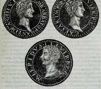An illustration from Epitome thesavri antiqvitatvm, hoc est, Impp. Rom. orientalivm et occidentalivm iconum : ex antiquis numismatibus quam fidelissime deliniatarum, ex Musaeo Iacobi de Strada mantuani antiquarij (1557)