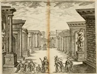 An illustration from Ercole in Tebe; festa teatrale rappresentata in Firenze per le reali nozze de' serenissimi sposi Cosimo terzo, principe di Toscana, e Margherita Lvisa, principessa d'Orleans (1661)