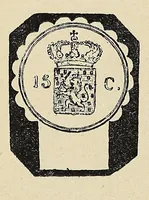 An illustration from Errata en aanvullingen op het handboek over alle postzegels van Nederland en koloniën : waarin tevens is opgenomen een beschrijving der telegraafzegels, alsmede een behandeling der fiskale zegels (1912)