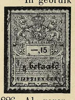 An illustration from Errata en aanvullingen op het handboek over alle postzegels van Nederland en koloniën : waarin tevens is opgenomen een beschrijving der telegraafzegels, alsmede een behandeling der fiskale zegels (1912)