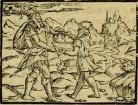 An illustration from Erste Theil der Hoffhaltung des Türckhischen Keysers vnd Othomañischen Reichs Beschreibung : darinn nicht allein der Türcken Empter ... sonder auch aller Türckischen Keysern Namen, Thaten, Krieg vnd Handel, so sie wider die Christen vnd Heyden haben verbracht, biss auff diss M.D.LXXVIII. Jar erstreckt vnd aussgeführet, auff das fleissigst verzeichnet vnd beschrieben : dessgleichen von der Türcken Aberglauben, Religion, Gottesdienst vnd Ceremonien ... : der ander Theil, wahrhaffte Beschreibung aller namhafften Geschichten, Thaten, Handlungen, Krieg ... so sich zwischen den Turcken vnd Christen vom Jar M.D.XX. biss auff das M.D.LXXVIII. Jar ... haben verloffen vnd zugetragen (1578)