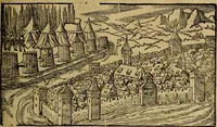 An illustration from Erste Theil der Hoffhaltung des Türckhischen Keysers vnd Othomañischen Reichs Beschreibung : darinn nicht allein der Türcken Empter ... sonder auch aller Türckischen Keysern Namen, Thaten, Krieg vnd Handel, so sie wider die Christen vnd Heyden haben verbracht, biss auff diss M.D.LXXVIII. Jar erstreckt vnd aussgeführet, auff das fleissigst verzeichnet vnd beschrieben : dessgleichen von der Türcken Aberglauben, Religion, Gottesdienst vnd Ceremonien ... : der ander Theil, wahrhaffte Beschreibung aller namhafften Geschichten, Thaten, Handlungen, Krieg ... so sich zwischen den Turcken vnd Christen vom Jar M.D.XX. biss auff das M.D.LXXVIII. Jar ... haben verloffen vnd zugetragen (1578)