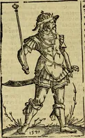 An illustration from Erste Theil der Hoffhaltung des Türckhischen Keysers vnd Othomañischen Reichs Beschreibung : darinn nicht allein der Türcken Empter ... sonder auch aller Türckischen Keysern Namen, Thaten, Krieg vnd Handel, so sie wider die Christen vnd Heyden haben verbracht, biss auff diss M.D.LXXVIII. Jar erstreckt vnd aussgeführet, auff das fleissigst verzeichnet vnd beschrieben : dessgleichen von der Türcken Aberglauben, Religion, Gottesdienst vnd Ceremonien ... : der ander Theil, wahrhaffte Beschreibung aller namhafften Geschichten, Thaten, Handlungen, Krieg ... so sich zwischen den Turcken vnd Christen vom Jar M.D.XX. biss auff das M.D.LXXVIII. Jar ... haben verloffen vnd zugetragen (1578)