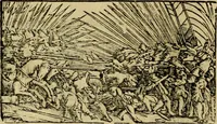 An illustration from Erste Theil der Hoffhaltung des Türckhischen Keysers vnd Othomañischen Reichs Beschreibung : darinn nicht allein der Türcken Empter ... sonder auch aller Türckischen Keysern Namen, Thaten, Krieg vnd Handel, so sie wider die Christen vnd Heyden haben verbracht, biss auff diss M.D.LXXVIII. Jar erstreckt vnd aussgeführet, auff das fleissigst verzeichnet vnd beschrieben : dessgleichen von der Türcken Aberglauben, Religion, Gottesdienst vnd Ceremonien ... : der ander Theil, wahrhaffte Beschreibung aller namhafften Geschichten, Thaten, Handlungen, Krieg ... so sich zwischen den Turcken vnd Christen vom Jar M.D.XX. biss auff das M.D.LXXVIII. Jar ... haben verloffen vnd zugetragen (1578)