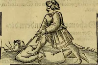 An illustration from Erste Theil der Hoffhaltung des Türckhischen Keysers vnd Othomañischen Reichs Beschreibung : darinn nicht allein der Türcken Empter ... sonder auch aller Türckischen Keysern Namen, Thaten, Krieg vnd Handel, so sie wider die Christen vnd Heyden haben verbracht, biss auff diss M.D.LXXVIII. Jar erstreckt vnd aussgeführet, auff das fleissigst verzeichnet vnd beschrieben : dessgleichen von der Türcken Aberglauben, Religion, Gottesdienst vnd Ceremonien ... : der ander Theil, wahrhaffte Beschreibung aller namhafften Geschichten, Thaten, Handlungen, Krieg ... so sich zwischen den Turcken vnd Christen vom Jar M.D.XX. biss auff das M.D.LXXVIII. Jar ... haben verloffen vnd zugetragen (1578)